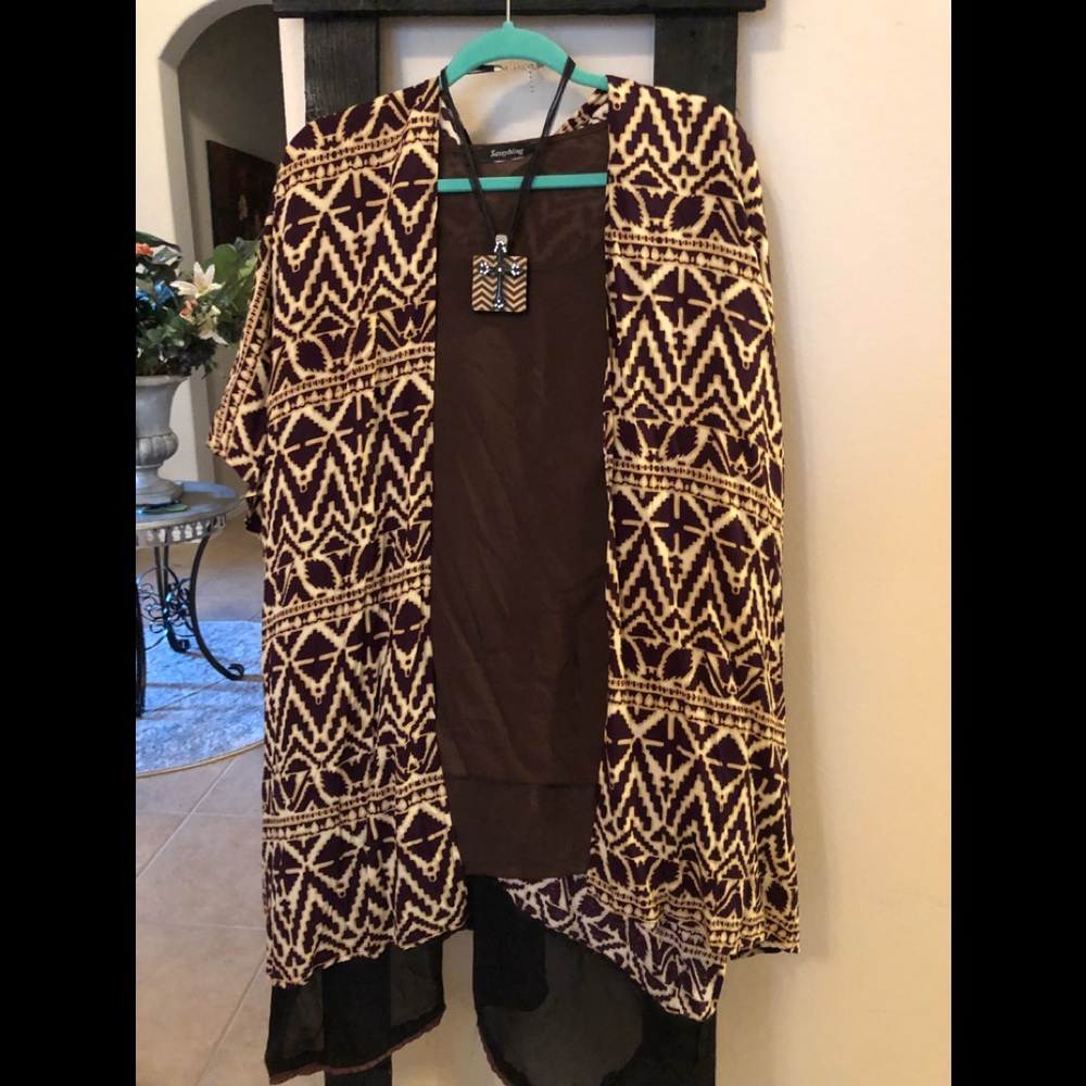 2 piece set top & cardigan